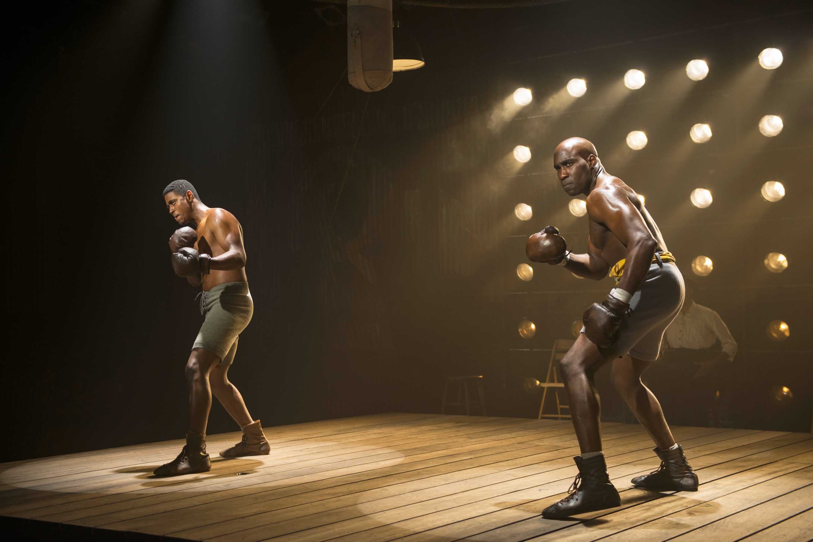 Xavier Scott Evans and David St. Louis performing a boxing scene in The Royale